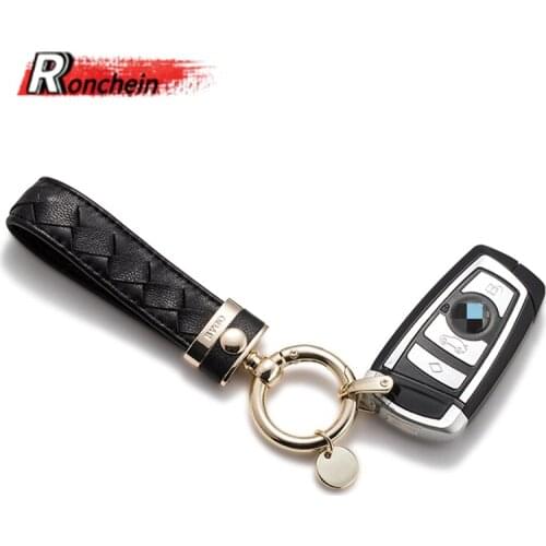 RONCHEIN Car Keychain Key Holder Bimmers Gift Leather Key Chain Ring for BMW Car Key Customized Zodiac Keyring Birthday Gift