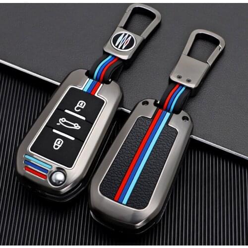 Zinc Alloy Car Folding Key Case Cover Holder For Peugeot 3008 208 308 508 408 2008 307 4008 For Citroen C4 C4L CACTUS C3 C6 C8
