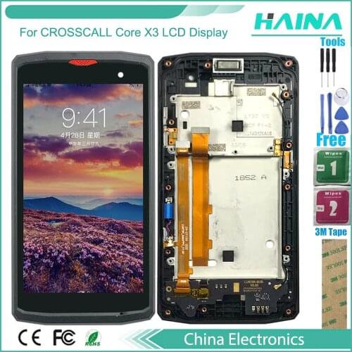 B Frame For CROSSCALL Core X3 LCD Display Touch Screen Digitizer Assembly Replacement For CROSSCALL Action X3 LCD With Tools
