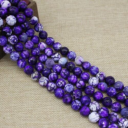 Faceted Purple Fire Agates Round Beads Natural Stone Beads Pick Size 8/10/ mm Beads For Jewelry Making Bracelet Necklace Beads