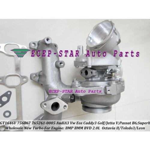 GT1646V 756867 765261 756867-0001 756867-0002 756867-0003 765261-5006S Turbo For AUDI A3 VW Golf Jetta Toledo BMP BMM BVD 2.0L