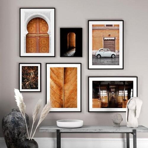 Forest Landscape Canvas Poster Nordic Decoration Bus Door Wall Art Print Painting Decorative Picture For Living Room Home Decor