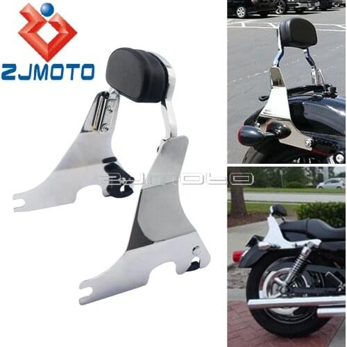 Chrome Cafe Racer Motorcycle Short Passenger Sissy Bar Backrest for Harley Sportster XL883 XL1200 X48 X72 SuperLow 2004-2021