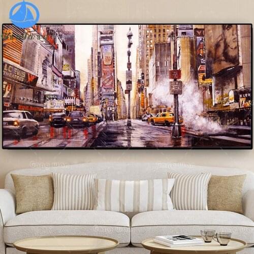 Rhinestone painting New York bustling street scenery cross stitch diamond embroidery diamond painting mosaic full drill diy art