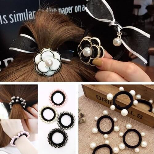 Korean Elegant Pear Hair Rope Bracelet Scrunchie Women Elastic Hair Rubber Bands Seamless Rubber Band Hair Accessories