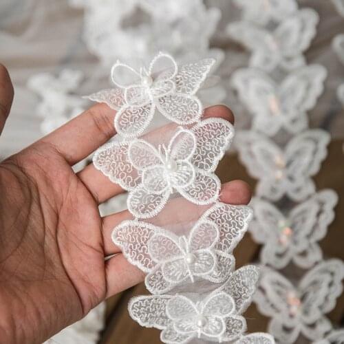 1 yards Butterfly Embroidery Organza Ribbon for diy craft hairwear accessories Gift Packaging Clothes Sewing Materials