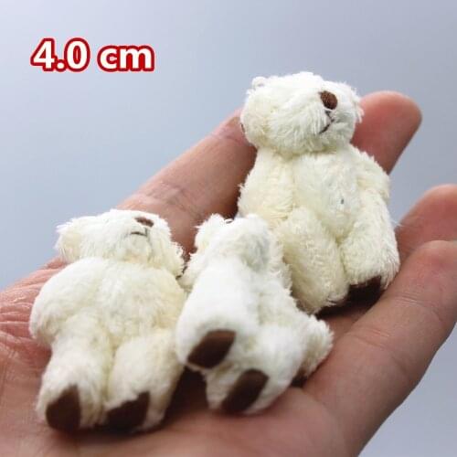 10pc 4.0cm mini Joint Teddy Bear Plush Stuffed Wedding Box toy Doll Garment & Hair Accessories