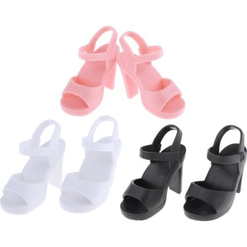 Fashion Doll Shoes Jelly Sandals Summer Outfit for 1/4 BJD DOD SD DD Dolls Casual Wear, Plastic - Pink/White/Black Optional