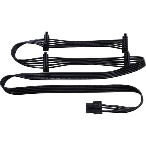 PCI-E 6Pin Male 1 to 4 SATA 15Pin modular Power Cable for Corsair HX1200 PSU