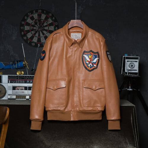 Men Leather Jacket 100% Real Cowhide Military Bomber Skin Coat Male Flight Clothing Autumn Asian Size Wholesale Drop Shipping