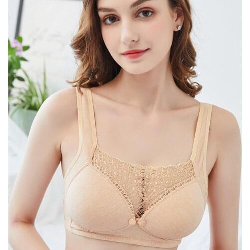 New Pregant Front Open Push Up Button Wireless Lace Bra Cotton Maternity Nursing Bra For Feeding Plus Bras For Breastfeeding