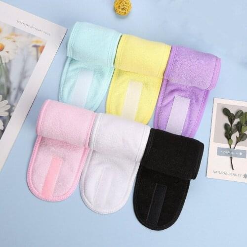 1PC Spa Facial Headband Wrap Head Terry Cloth Headband Make Up Stretch Towel with Magic Tape Makeup Accessories