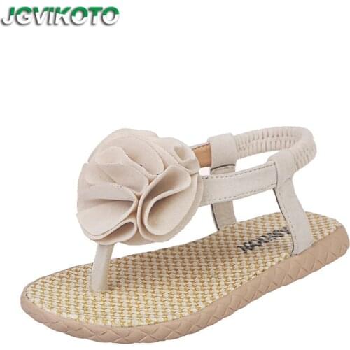 Girls Floral Sandals Kids Princess Sweet Gladiator Sandals For Big Girl Childrens Summer Shoes With Flowers Soft Size 26-36 New