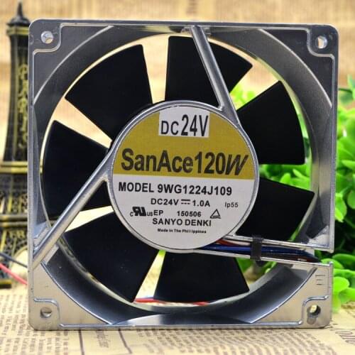 Sanyo Denki 9WG1224J109 DC 24V 1.0A 120x120x38mm 3-wire Server Cooling Fan