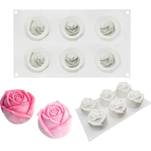 Silicone Mold Cake Rose Flowers Shape 3D Mould Wedding Dessert Mousse Candy Bakeware Tools