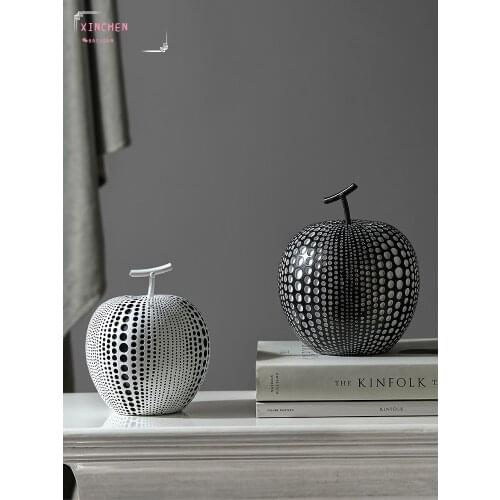 Nordic Resin Apple Model Home Decoration Accessories Modern Art Miniature Figurines Living Room Desk Decoration Wedding Gifts