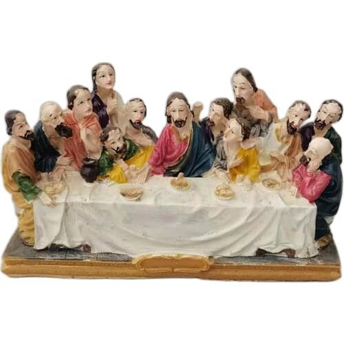 Resin Hand Painted Jesus and The 12 Disciples Statue Figurine Tabeltop Home Office Decoration Sculpture Collectibles