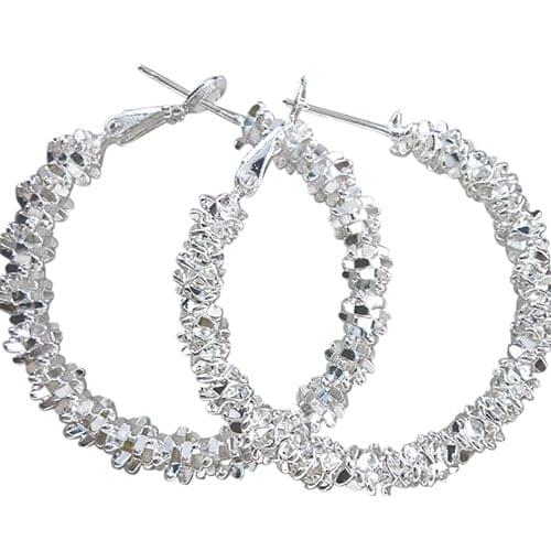 Bluelans Wholesale Women Jewelry Silver Plated Stars Hoop Earring