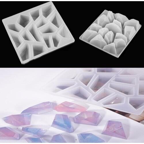 1pcs Irregular Stone Silicone Mold Crystal Epoxy Resin Pendant Casting Mold for DIY Resin Crafts Jewelry Making Table Decoration