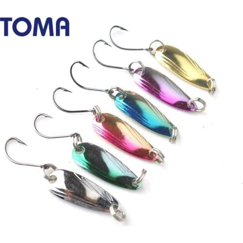 10pcs 2.5g 3g Small Metal Spoon Fishing Lure Isca Artificial Swim Bait Trout Spoons Sequins Baits Single Hook Fishing Tackle