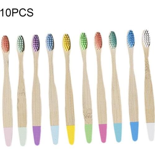10Pcs Kids Tooth Cleaner Brushes Soft Bristles Wooden Bamboo Toothbrush Oral Care Teeth Cleaning Tool Soft small brush head