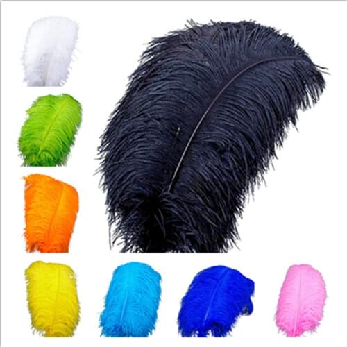 High quality 10pcs/lot Natural dyed Ostrich Feather 40-45cm Carnival Party Wedding Decorations plumes and Feathers for crafts