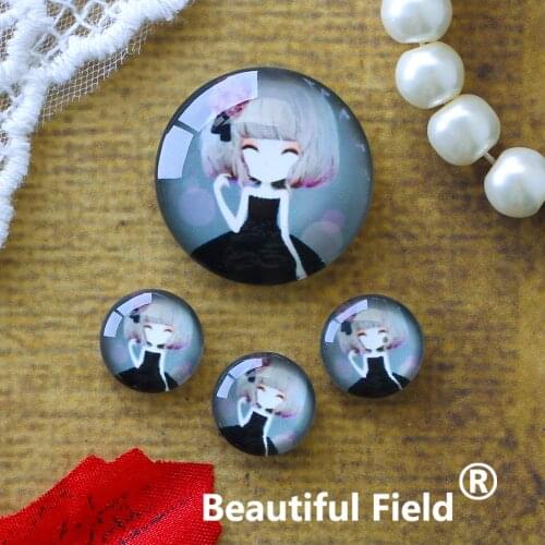 12mm 25mm 14mm 16mm 18mm 20mm Photo Glass Cabochons Round Cameo Set Handmade Settings Stone Girl A09