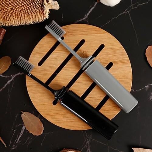 2pcs Portable Bamboo Charcoal Folding Toothbrush Oral Care Dental Hygiene Products Camping Hiking Travel Thin Toothbrush Tools