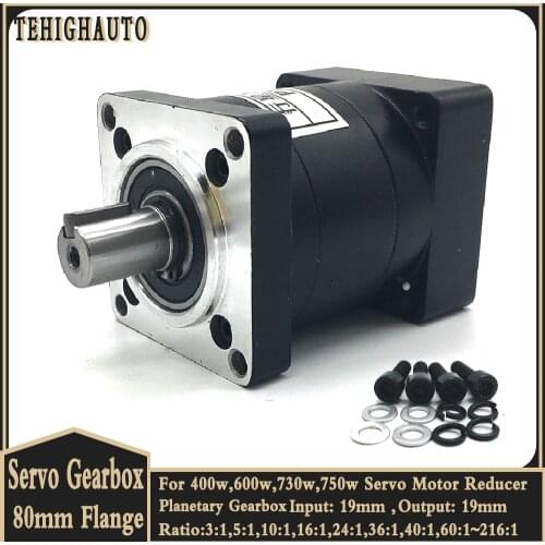 400w,600w,730w,750w Servo Motor Gearbox Gear Brushless Motor Input Output 19mm Speed Ratio 3:1 Planetary Reducer Step-down 80mm
