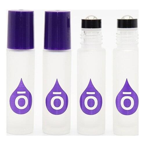 50pcs 10ml Transparent Frosted Perfume Roll Spray Bottles with Glass Metal Ball Sprayer Bottle Roller Essential Oil Vials Glass