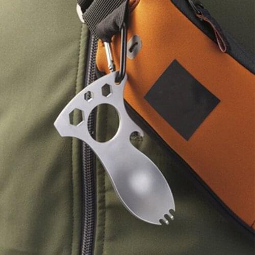 600PCS Multi Spoon+Fork+3 Hex Heads Wrench+Bottle Opener+Carabiner Fast shipping for DHL