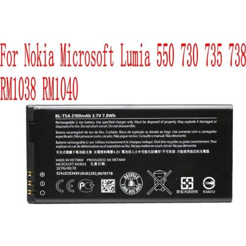 High Quality 2100mAh BL-T5A Battery For Nokia Microsoft Lumia 550 730 735 738 RM1038 RM1040 Cell Phone