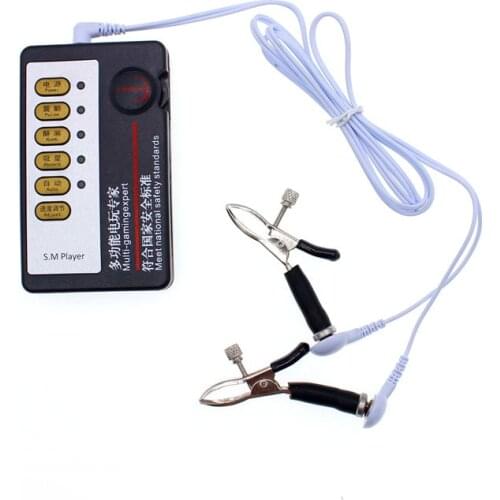BDSM Electric Shock Accessory Nipple Clamps Clitoris Clip Stimulator Labia Clips Sex Game Breast Massage Flirting Toy For Couple