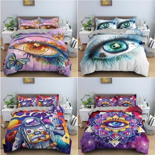 Watercolor Big Eye Duvet Cover Luxury Bedding Set 3D Printed Bedclothes For Bedroom King Double Twin Quilt Cover Home Decor