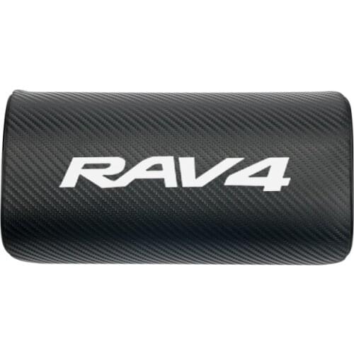 Car neck pillows both side pu leather single headrest case for Toyota RAV4 accessories car styling