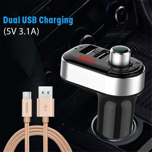 Car Bluetooth 5.0 FM Transmitter Wireless Handsfree Audio Receiver Auto MP3 Player 3.1A Dual USB Fast Charger Car Accessories