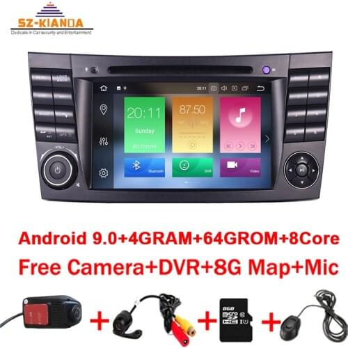4GB RAM 64GB ROM 8Core Android 10.0 2din car DVD player For Mercedes Benz E-class W211 E200 E220 E300 E350 E240 E270 E280 W219