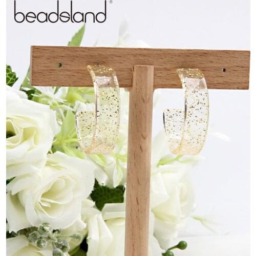 Beadsland Acetic Acrylic Hoop Earrings Transparent Glitter Fashion Cute Romantic Women Girls Dancing Party Christmas Gift 38739