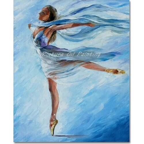 Free Shipping 100% Handmade High-quality Modern Wall Art Ballet Dancers Palette knife Oil Painting On Canvas For Home Decoration