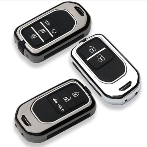 Galvanized Alloy Car Smart Key Fob Case Cover For Honda Odyssey Elysion Civic Spirior CRV URV Accord BRV Jazz 2019 Car Key Case
