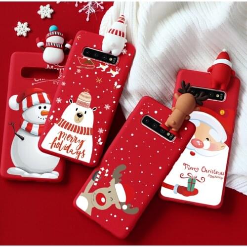 Case For Samsung Galaxy S21 Ultra S10 S20 FE S8 S9 Plus A12 A50 A51 A52 A21S A32 A22 A72 A71 A70 A31 Christmas 3D Doll TPU Funda