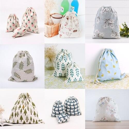 1Pc 9 Options Cotton Linen Jute Bags Jewelry Packaging Bags Christmas Wedding Favor Pouch & Drawstring Gift Bags