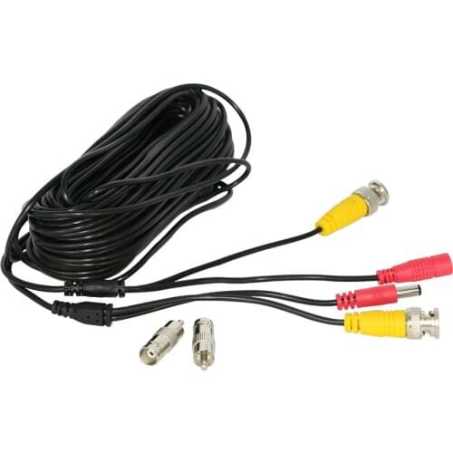 59ft 18m 32ft 10m BNC+DC CCTV Cable for Analog AHD CVI CCTV Surveillance Camera DVR Kit Video Power 2in1 cable Camera