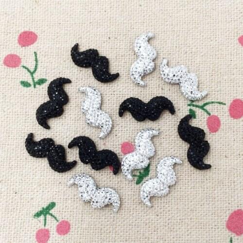 100Pcs Kawaii Bulk Flatback Flat Back Resin Cabochon Beard DIY Resin Craft Decoration Spcrapbooking Accessories Charm 7*17mm