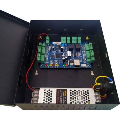 TCP/ip two Door Access Controller 100-240V switch power supply box RFID Wg26 reader and Various access locks exit button