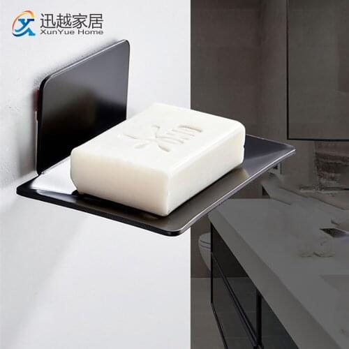 Space Aluminum Bathroom Hardware Fixture Holder Soap Dishes Net Box Rack Free Perforation Creative Toilet Drain Basket