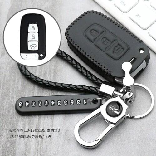 Leather Car Key Case Cover For Kia Borrego Forte Optima Rio Sorento Soul Sportage K5 Protection Key Shell Skin Bag Only Case