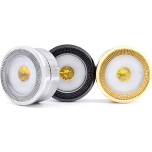 Metal Round Bare Stone Storage Box Color Treasure Ring Face Display Box Black and White Double-Sided Sponge Can Display 60Pcs/lo