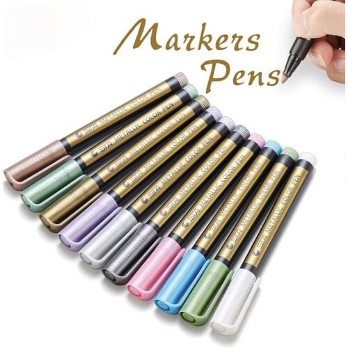 Metallic Paint Marker Pen Permanent Writing Rock Painting Photo Album Scrapbook Glass Wood Canvas Card Art marker