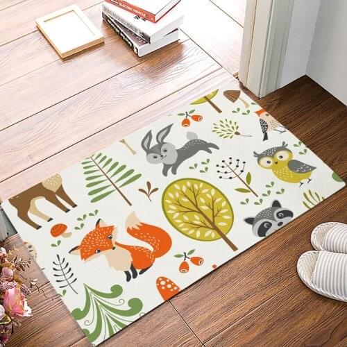 Cartoon Animals World Bathroom Accessories Set Dirt Debris Mud Trapper Floor Carpets Area Runners Accent Rugs Bathrooom Door Mat